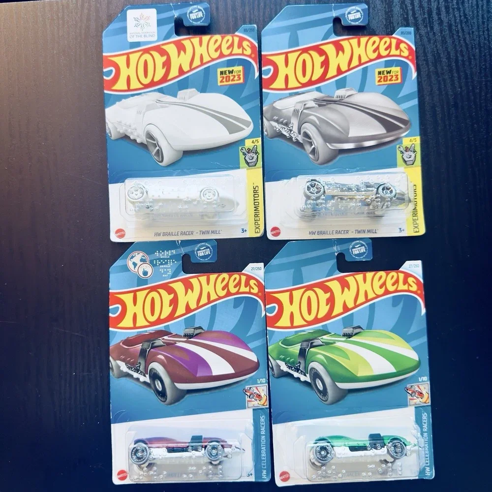 Hot Wheels Braille Racer Twin Mill 4-Car Lot 2021 1:64 HW Experimotors